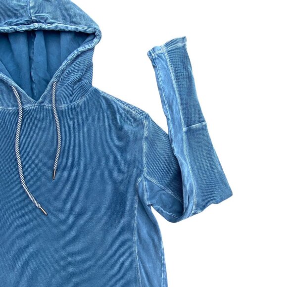 Buckle Black Pieced Thermal Knit Hoodie Streetwear Waffle Grunge Distressed-M - Picture 6 of 13